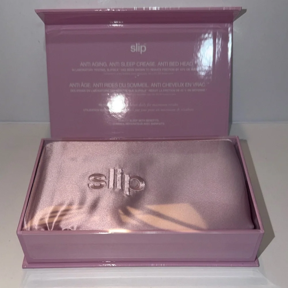 SLIP SILK 100% Pure Momme Silk QUEEN PILLOWCASE in Wildflower (Pink) NEW IN BOX! - Picture 12 of 16